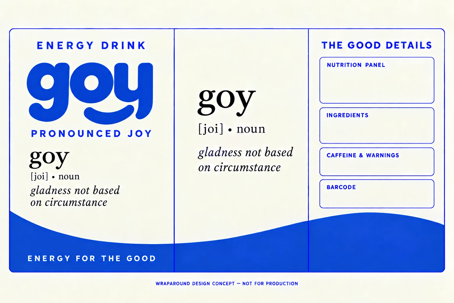 Front, side, and back panels with the complete dictionary definition integrated into the design.